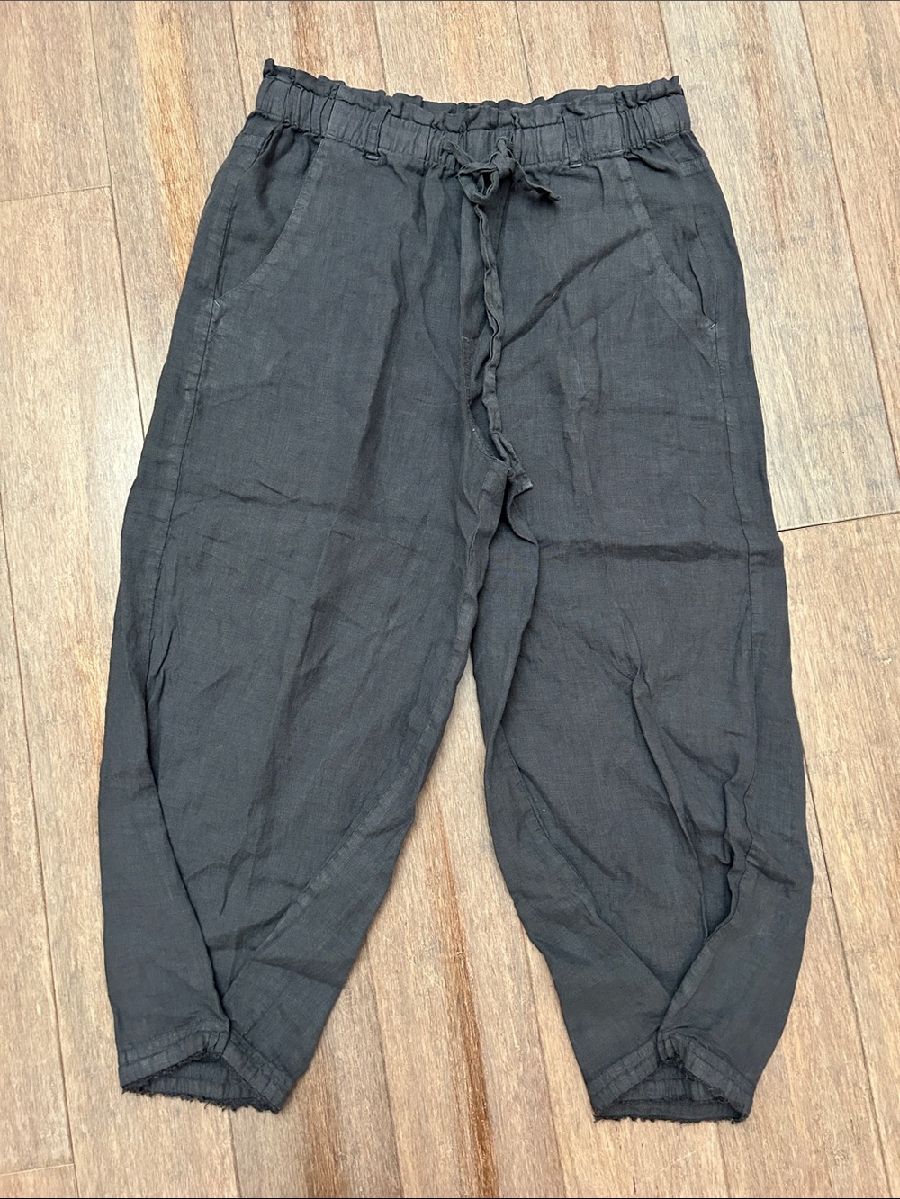 cloth & stone linen gray Drawstring Linen-Blend Joggers size S